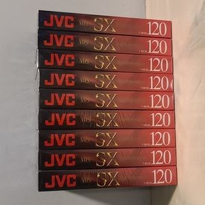JVC VHS SX T120 Tapes New, Sealed, 9 Tapes